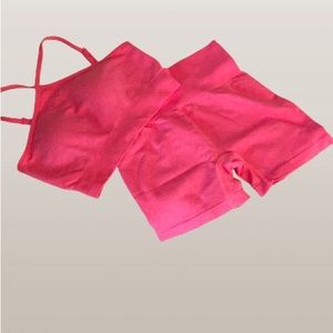 NWOT ladies bathing suit or shorts set, hot pink size M